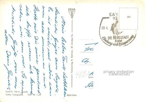 AK / Ansichtskarte Sayda Ortspartie Sayda