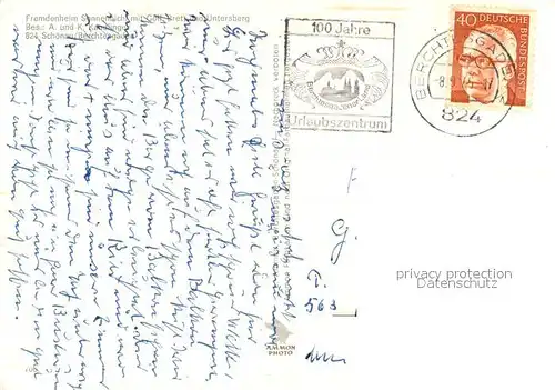 AK / Ansichtskarte Schoenau_Berchtesgaden Fremdenheim Sonnenbichl mit Goell Brett und Untersberg Schoenau Berchtesgaden