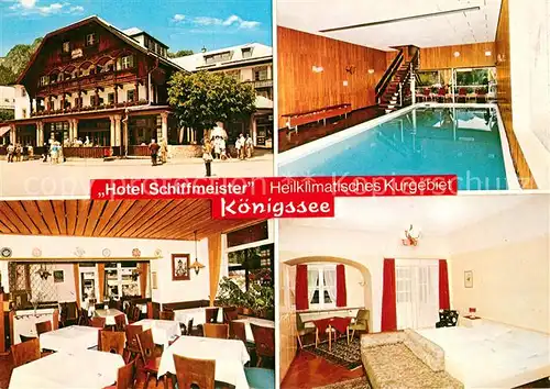 AK / Ansichtskarte Schoenau_Koenigssee Hotel Schiffmeister Hallenbad Gastraum Zimmer Schoenau Koenigssee