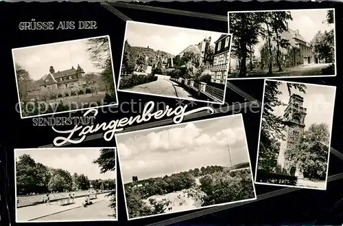 AK / Ansichtskarte Langenberg_Rheinland Teilansichten Freibad Aussichtsturm Langenberg_Rheinland