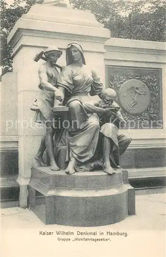 AK / Ansichtskarte Hamburg Kaiser Wilhelm Denkmal Gruppe Wohlfahrtsgesetze Hamburg