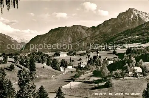 AK / Ansichtskarte Hoeglwoerth Landschaftspanorama mit Staufen Chiemgauer Alpen Hoeglwoerth