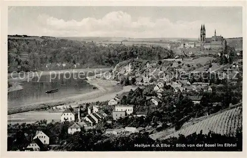 AK / Ansichtskarte Meissen_Elbe_Sachsen Panorama Blick von der Bosel ins Elbtal Meissen_Elbe_Sachsen