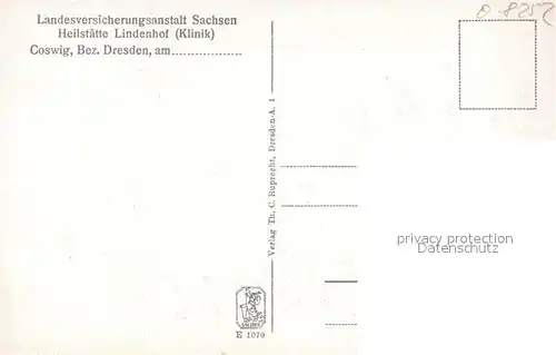 AK / Ansichtskarte Coswig_Sachsen Heilstaette Lindenhof Klinik Coswig Sachsen