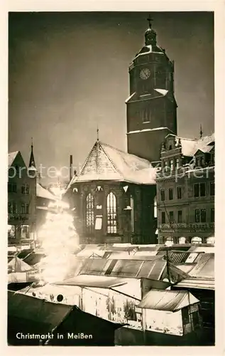 AK / Ansichtskarte Meissen_Elbe_Sachsen Christmarkt bei Nacht Meissen_Elbe_Sachsen
