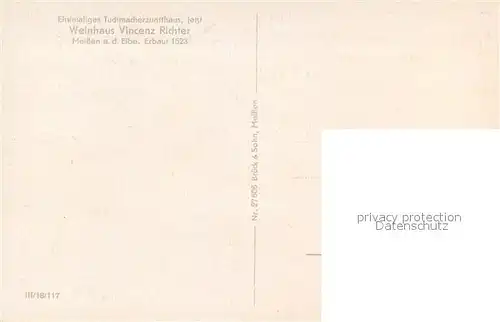 AK / Ansichtskarte Meissen_Elbe_Sachsen Vincenz Richters Weinstuben Ehemaliges Tuchmacherzunfthaus Historisches Gebaeude Meissen_Elbe_Sachsen