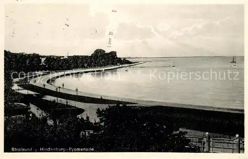 AK / Ansichtskarte Stralsund_Mecklenburg_Vorpommern Hindenburg Promenade Stralsund_Mecklenburg