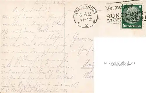 AK / Ansichtskarte Stralsund_Mecklenburg_Vorpommern Hindenburg Promenade Stralsund_Mecklenburg