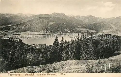 AK / Ansichtskarte Tegernsee Aussicht von der Neureut Alpenpanorama Tegernsee