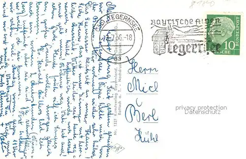 AK / Ansichtskarte Tegernsee Seehotel Alte Post Schlosscafe Ansicht vom See aus Tegernsee