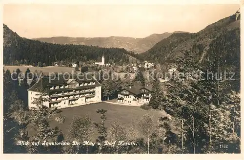 AK / Ansichtskarte Dorf_Kreuth Panorama mit Sanatorium Dr. May Alpen Dorf Kreuth
