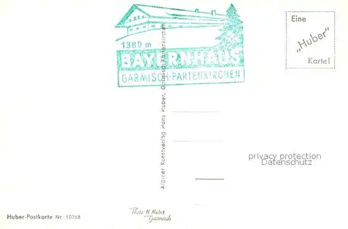 AK / Ansichtskarte Garmisch Partenkirchen Berggasthaus Bayernhaus Terrasse gegen Wank Garmisch Partenkirchen