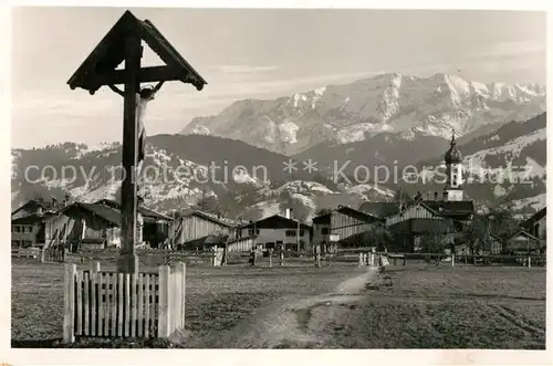AK / Ansichtskarte Garmisch Partenkirchen Marterl Wettersteingebirge Garmisch Partenkirchen