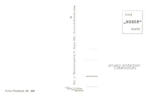 AK / Ansichtskarte Garmisch Partenkirchen Strassenidylle Kuehe Fassadenmalerei Huber Karte Nr. 654 Garmisch Partenkirchen