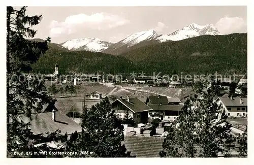 AK / Ansichtskarte Kruen Panorama Blick zu Krottenkoepfe Allgaeuer Alpen Kruen