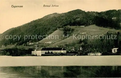 AK / Ansichtskarte Tegernsee Herzogliches Schloss Ansicht vom See aus Tegernsee