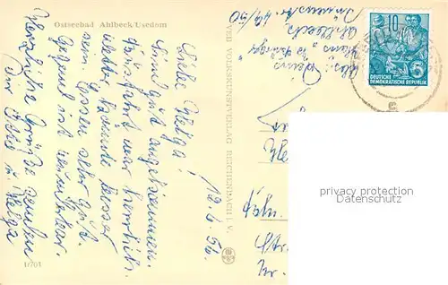 AK / Ansichtskarte Ahlbeck_Ostseebad Stranduhr Seebruecke Ahlbeck_Ostseebad