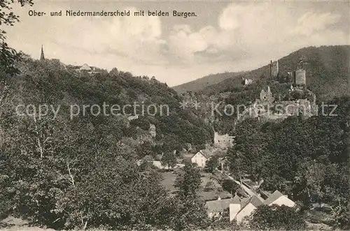 AK / Ansichtskarte Manderscheid_Eifel Ober  und Niedermanderscheid mit beiden Burgen Manderscheid Eifel