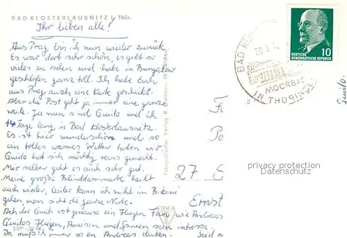 AK / Ansichtskarte Bad_Klosterlausnitz Ortsansicht mit Kirche Bad_Klosterlausnitz