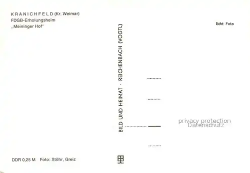 AK / Ansichtskarte Kranichfeld FDGB Erholungsheim Meininger Hof Kranichfeld