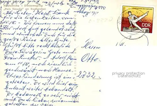 AK / Ansichtskarte Oschersleben_Bode Nicolaikirche Diesterwegring Klein Venedig am Bruchgraben Oschersleben_Bode