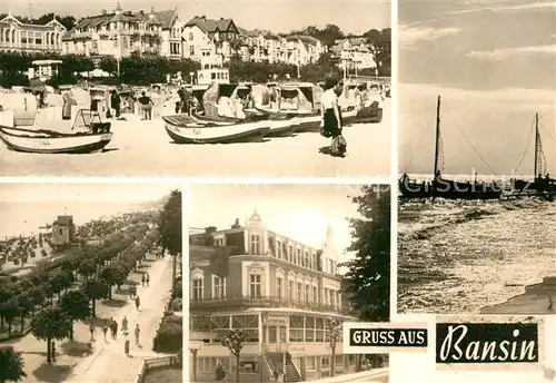 AK / Ansichtskarte Bansin_Ostseebad Strand Seenlandschaft Strandpromenade FDGB Heim Zur Ostsee Bansin_Ostseebad