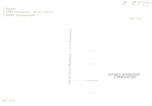 AK / Ansichtskarte Koserow_Ostseebad_Usedom Kurplatz FDGB Erholungsheim Walter Ulbricht Kelch s Speisegaststaette Koserow_Ostseebad_Usedom