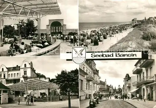 AK / Ansichtskarte Bansin_Ostseebad Kurkonzert Strand Hotel Strassenpartie Bansin_Ostseebad