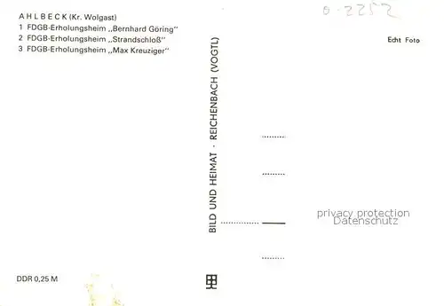 AK / Ansichtskarte Ahlbeck_Ostseebad FDGB Erholungsheime Strand Moewen Ahlbeck_Ostseebad