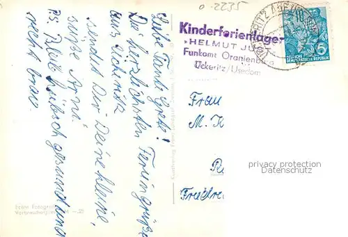 AK / Ansichtskarte ueckeritz_Usedom Strand Fischerboote Cafe Baeckerei ueckeritz Usedom