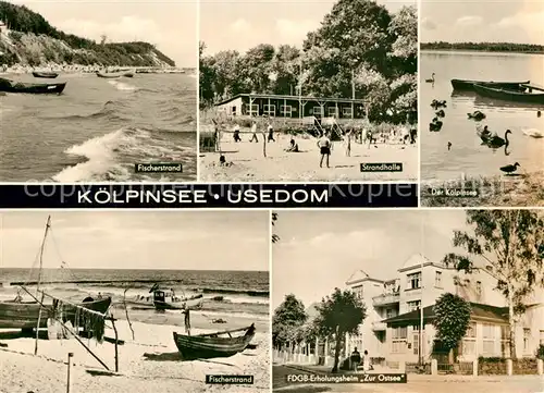 AK / Ansichtskarte Koelpinsee_Loddin Fischerstrand Strandhalle FDGB Erholungsheim Zur Ostsee Koelpinsee Loddin