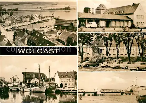 AK / Ansichtskarte Wolgast_Mecklenburg Vorpommern Hafen Krankenhaus HOG Vier Jahreszeiten Dampferanlegestelle Wolgast