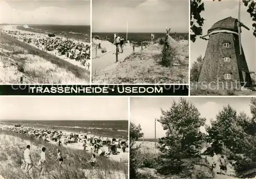 AK / Ansichtskarte Trassenheide_Usedom Strand Windmuehle Trassenheide Usedom