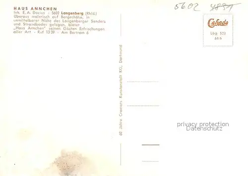 AK / Ansichtskarte Langenberg_Velbert Kirche Bismarckturm Sender Schwimmbad Freibad 