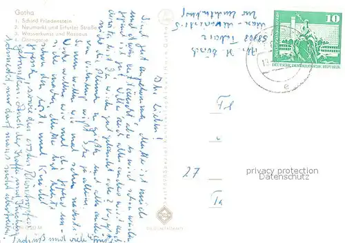 AK / Ansichtskarte Gotha_Thueringen Schloss Friedenstein Neumarkt Erfurter Strasse Wasserkunst Rathaus Orangerie Chronik Gotha Thueringen