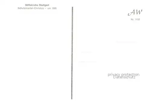 AK / Ansichtskarte Stuttgart Stiftskirche Relief Schutzmantel Christus um 1500 Stuttgart