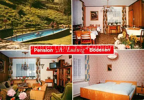 AK / Ansichtskarte Boedexen Pension Agnes Ludwig Fremdenzimmer Swimming Pool Boedexen