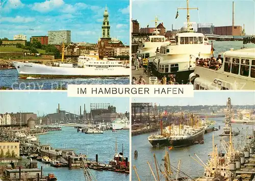 AK / Ansichtskarte Hamburg Hafen Schiffe Der Michel Wahrzeichen Hamburg
