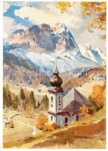AK / Ansichtskarte Rottach Egern Maria Gern Kapelle Alpen Hanns Maurus Kuenstlerkarte Rottach Egern