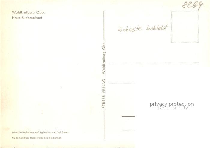 Ak Ansichtskarte Waldkraiburg Haus Sudetenland Waldkraiburg Nr