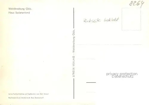 AK / Ansichtskarte Waldkraiburg Haus Sudetenland Waldkraiburg