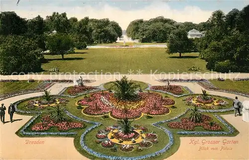 AK / Ansichtskarte Dresden Kgl. Grosser Garten Blick vom Palais Dresden