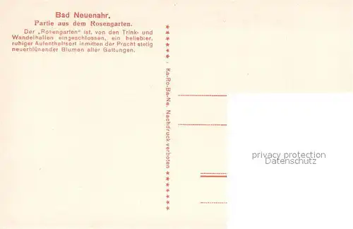 AK / Ansichtskarte Bad_Neuenahr Ahrweiler Partie aus dem Rosengarten Bad_Neuenahr Ahrweiler