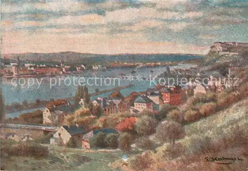 AK / Ansichtskarte Koblenz_Rhein mit Ehrenbreitstein Koblenz_Rhein