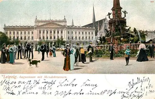 AK / Ansichtskarte Leipzig Augusteum mit Mendebrunnen Leipzig