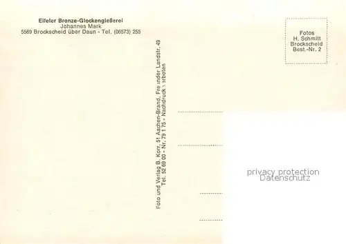 AK / Ansichtskarte Brockscheid Eifeler Glockengiesserei  Brockscheid