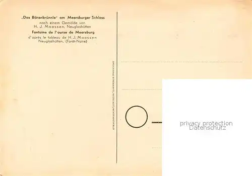 AK / Ansichtskarte Meersburg_Bodensee Das B?renbr?nnle am Schlo Meersburg Bodensee