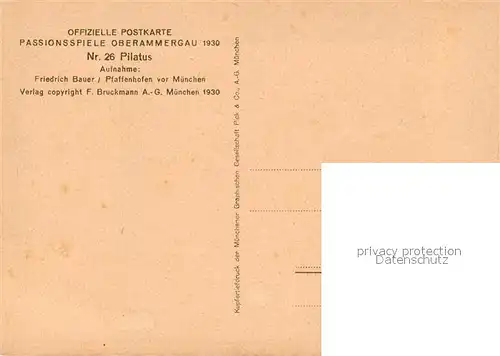 AK / Ansichtskarte Oberammergau Passionsspiele Pilatus Oberammergau