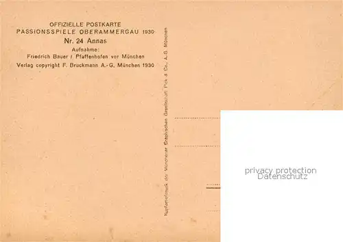 AK / Ansichtskarte Oberammergau Passionsspiele Annas Oberammergau