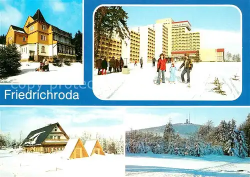 AK / Ansichtskarte Friedrichroda FDGB Erholungsheim August Bebel Heuberghaus Grosser Inselsberg Winter Friedrichroda